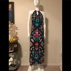 Floral Long dress the color is blk/Floral❤️